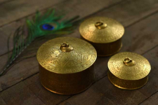 Ahar ✽ Brass ~ Dabro-Medium { Biggest 4" x 4" x 2.7" - Set of three }